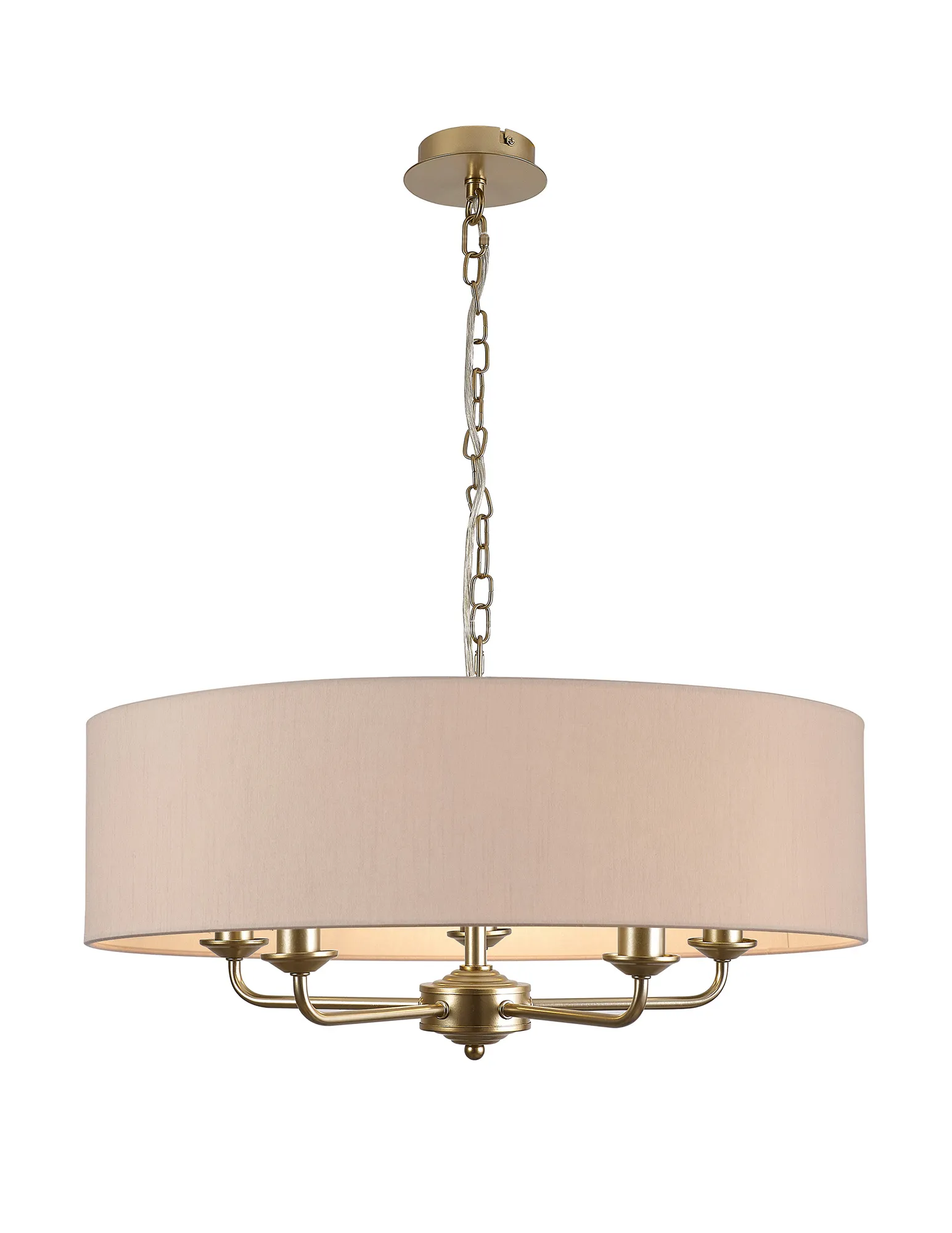 Banyan 60cm 5 Light Pendant Champagne Gold; Nude Beige/Moonlight